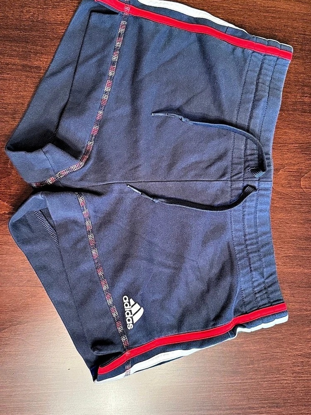 adidas Men's Athletic Shorts Blue & Red Size Medium